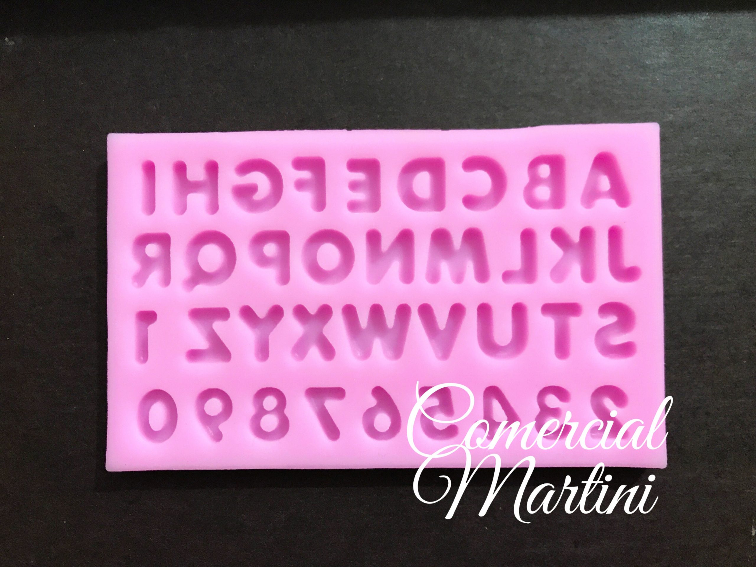 Molde Silicone Alfabeto Números Pequeno Comercial Martini 2902
